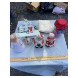 Vintage Christmas Decor Lot Ceramic Figures Lighte