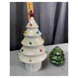 Vintage Ceramic Iridescent Lighted Christmas Tree