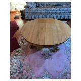 Antique American Oak Split Pedestal Round Extensio