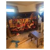 Woven Nativity Scene Wall Hanging Tapestry Rug wit