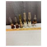 Miniature Kerosene Oil Lamps Assortment Featuring
