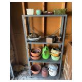 Four-Tier Metal Utility Shelving Unit with Planter
