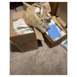 Assorted Household Linens Quilt Remnants and Fabri
