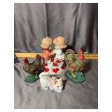 Assorted Ceramic Figurines Including Rooster Hen C