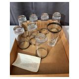 Silver Rim Wheat Motif Highball Tumbler Glasses Se