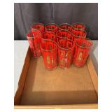 Mid Century Orange and Gold Geometric Tumbler Drin