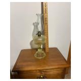 Antique Yellow Vaseline Glass Kerosene Oil Lamp Wi