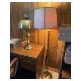 Brass Tone Torchiere Floor Lamp and Matching Hurri