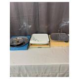 Chrome Tidbit Trays and Ivy Snack Plate Set
