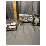 Silverplate Valet Glassware Relish Set and L.E. Sm