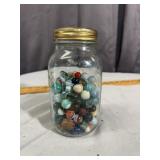 Assorted Glass Marbles Collection in Ball Mason Ja