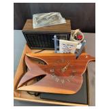 Assorted Home Decor and Electronics Lot with Bird