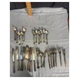 Assorted Silver Plated Flatware Service Pieces and