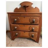 Antique Carved Walnut Chest of Drawers with Galler