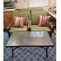 4 PATIO CHAIRS & GLASS TOP COFFEE TABLE