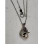 LADIES 14K WHITE GOLD 20" PEARL & DIAMOND PENDANT