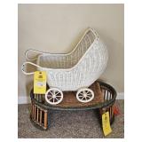 WICKER BUGGY & STAND