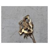 GOLDEN NUGGET W/ DIAMOND TYPE STONE SETTINGS 14K