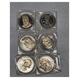 SILVER ROUNDS OF PRESIDENTS-WASHINGTON, JEFFERSON