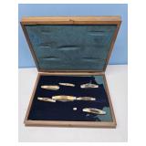 WOOD COLLECTIBLE CASE SET-7 CASE KNIVES