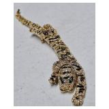 RIHINESTONE LEOPARD SHOULDER BROOCH