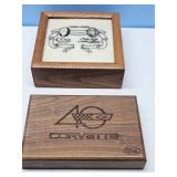 2 sets of pocket knives in cases