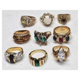 LADIES GOLD TYPE RINGS NOT TESTED W/SETTINGS