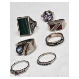 1-STERLING RING & WHITE GOLD TYPE RINGS