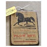 YOUNG PLOW BOY WOOD SIGN