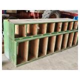 JD GREEN 8ft Wood Parts Bin-from Barber &Conley?
