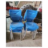 10 BLUE STACKED CHAIRS