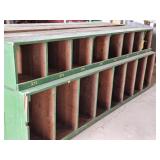GREEN PAINTED WOOD ORGANIZER 8FT BASE