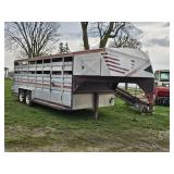 HILLSBORO ALUM CATTLE TRAILER 1987 GOOSENECK