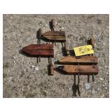 3 WOODEN WOOD CLAMPS -HARGRAVE CINCINNATTI TOOL