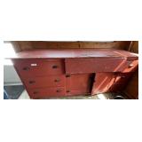 WOODEN CABINET & CONTENT