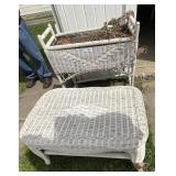 WICKER PLANTER & WICKER TABLE