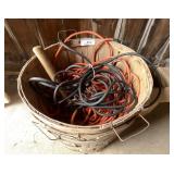 BASKET OF ELECTRICAL CORDS