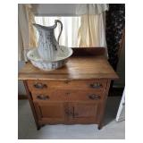 WASH BOARD WITH PITCHER & BOWL