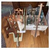 CRAFT FAIR WHEELBARROW & WAGON AND BOTTLES