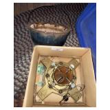 OLD CHRISTMAS STAND & CASTIRON POT