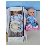 PORC. DOLL IN BOX & BABY DOLL