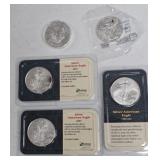 5-AMERICAN EAGLE SILVER ROUNDS
