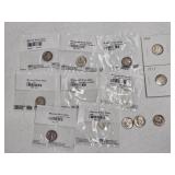 5-MERCURY DIMES & 2-BARBER DIMES, 6-ROOSEVELT