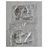 2-AMERICAN EAGLE SILVER DOLLAR ROUNDS
