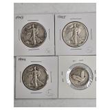 1943, 1944, 1945 WALKING LIBERTY HALVES & 1928