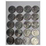 20-MIXED DATES OF IKE DOLLARS