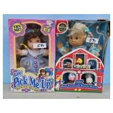 PATTI TALKING FARM PALS & BABY PICK ME UP DOLL NEW