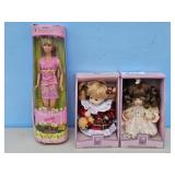 BARBIE PRETTY FLOWERS DOLL & PORC. DOLLS IN BOX