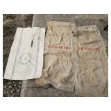 CLOTH SEED/FEED SACKS W/STRIKE PRINTED ON