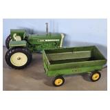 OLIVER 1855 TRACTOR & JOHN DEERE WAGON
